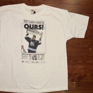 Vintage 2004 Tampa Bay Lighting NHL Hockey Stanley Cup Champions T-Shirt XL